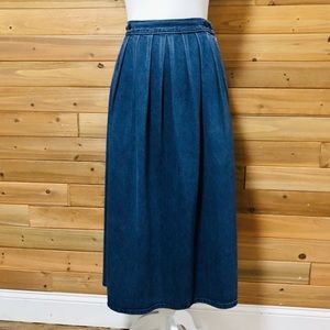 Vtg 80’s Calvin Klein denim full skirt cottage core